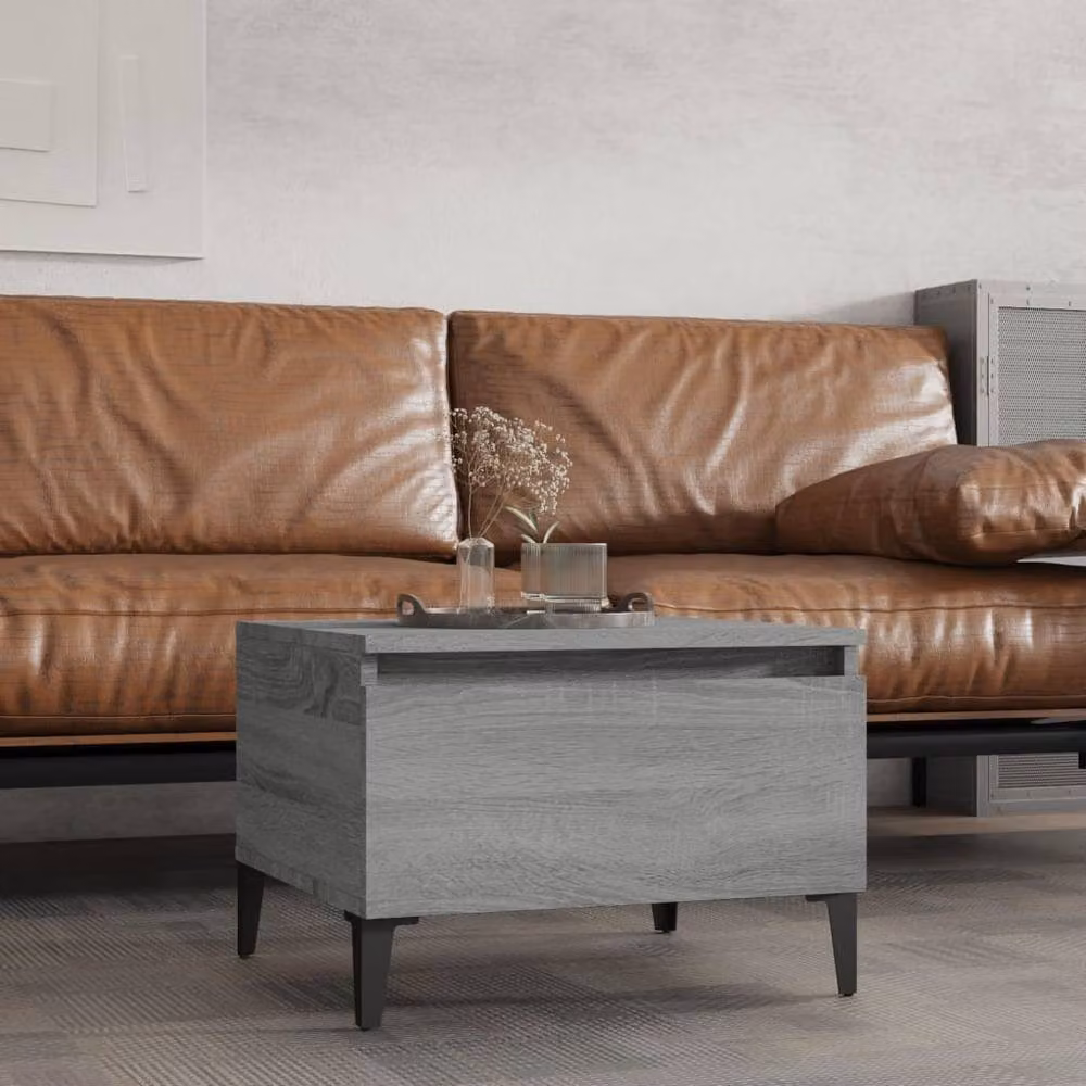 Berkfield Home Sonoma Side Table in Grey, W/D/H: 50 x 46 x 35 cm – 2