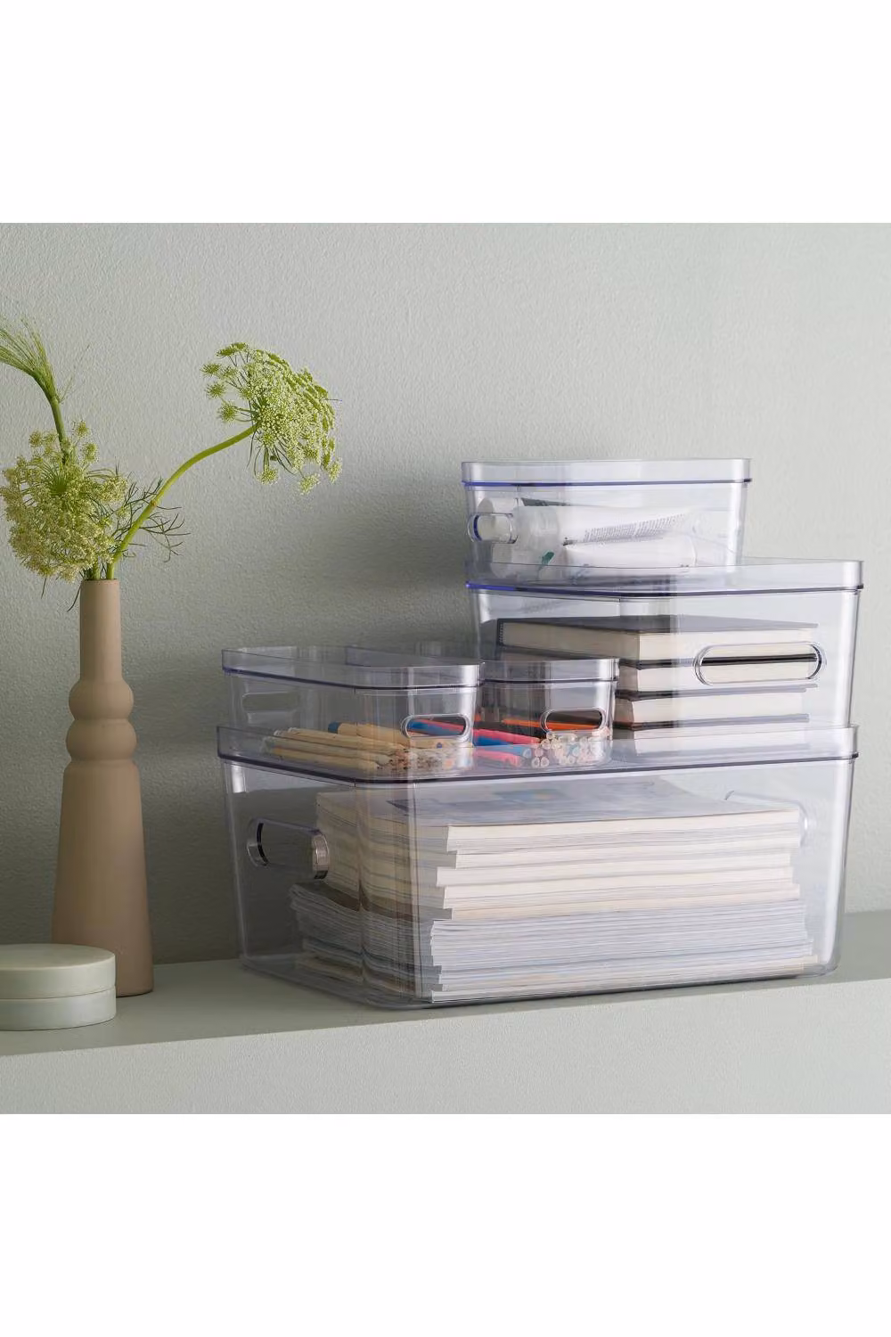 SmartStore Compact Clear Plastic Storage Boxes with Lids, 15.4L, 3 Pack – 2
