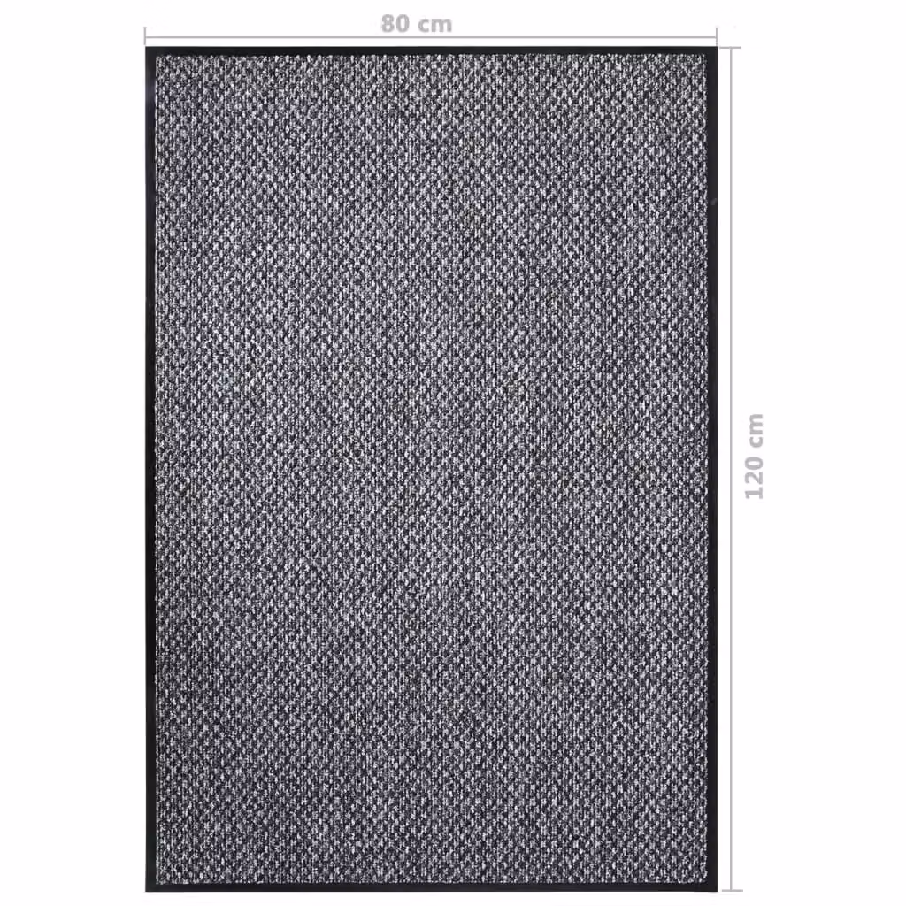 Berkfield Home Non-Slip Grey Rectangular Doormat W/D/H: 120 x 80 x 1 cm – 4