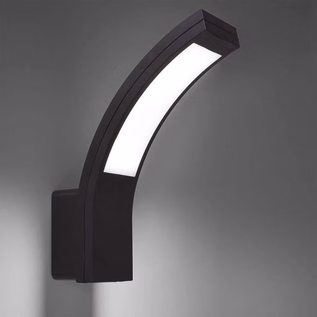 CGC Lighting Grey LED Curved Outdoor Wall Light