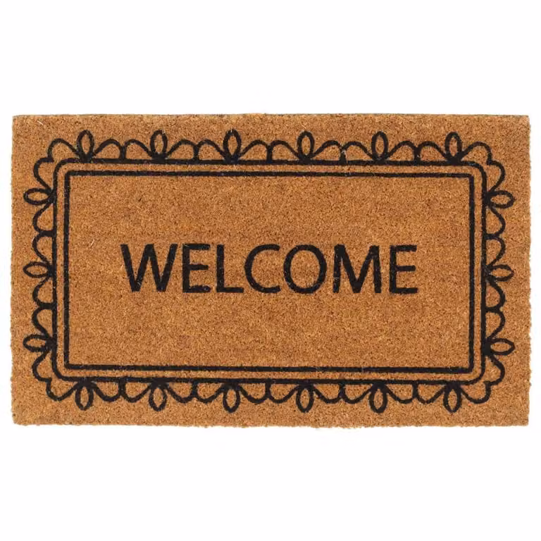 Berkfield Home Brown Coir and PVC Rectangular Door Mat, W: 45 cm, D: 75 cm