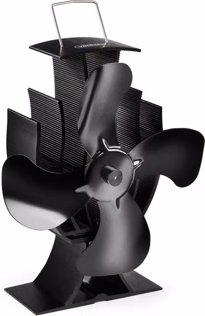 VonHaus 4 Blade Aluminium Stove Fan in Black