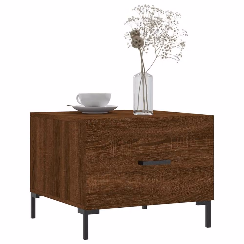 Berkfield Home Set of 2 Brown Oak Coffee Tables, W/D/H: 50 x 50 x 40 cm – 3