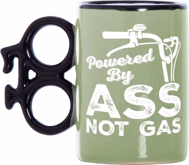 Boxer Gifts Powered By Ass Not Gas' Bike Ceramic Mug in Multicolour