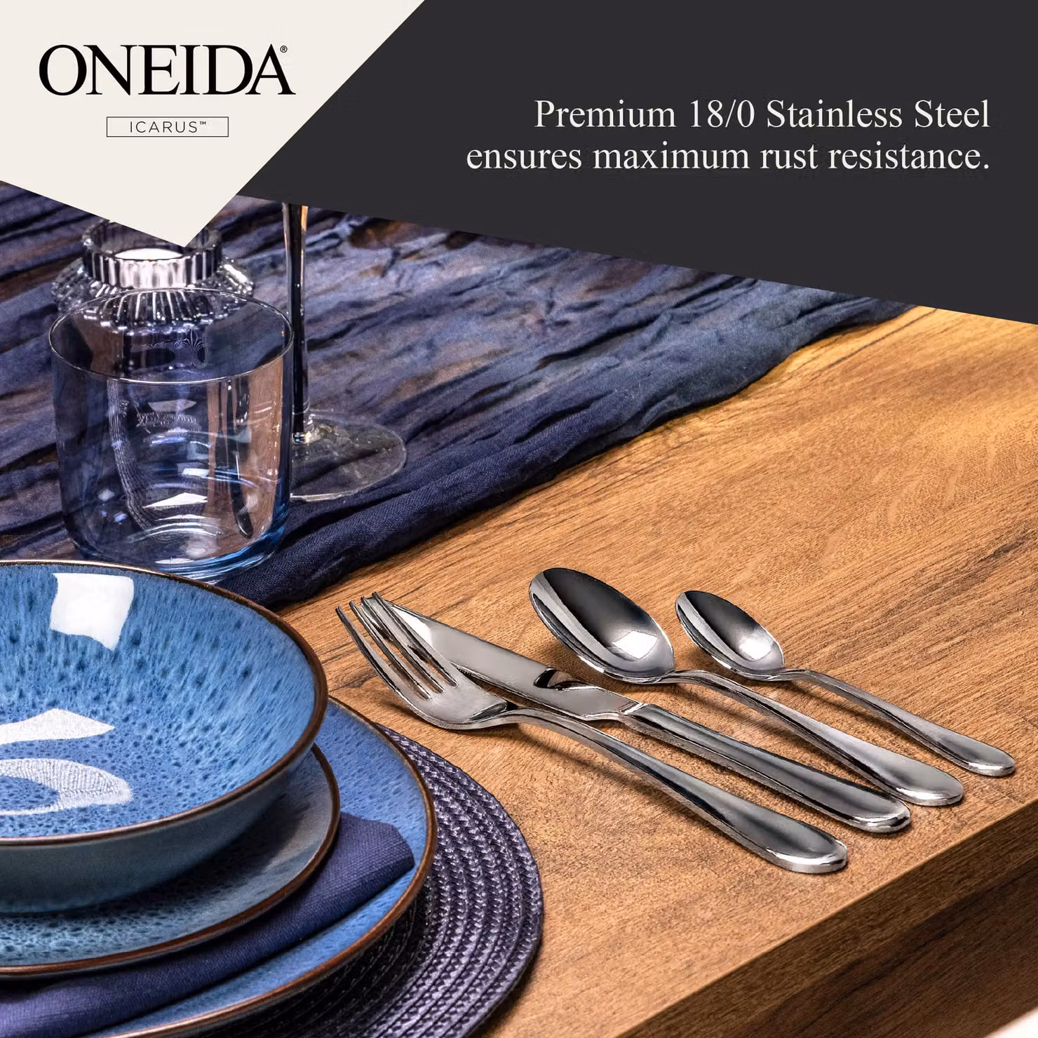 Oneida Icarus 16 Piece Stainless Steel Cutlery Set in Silver – 5
