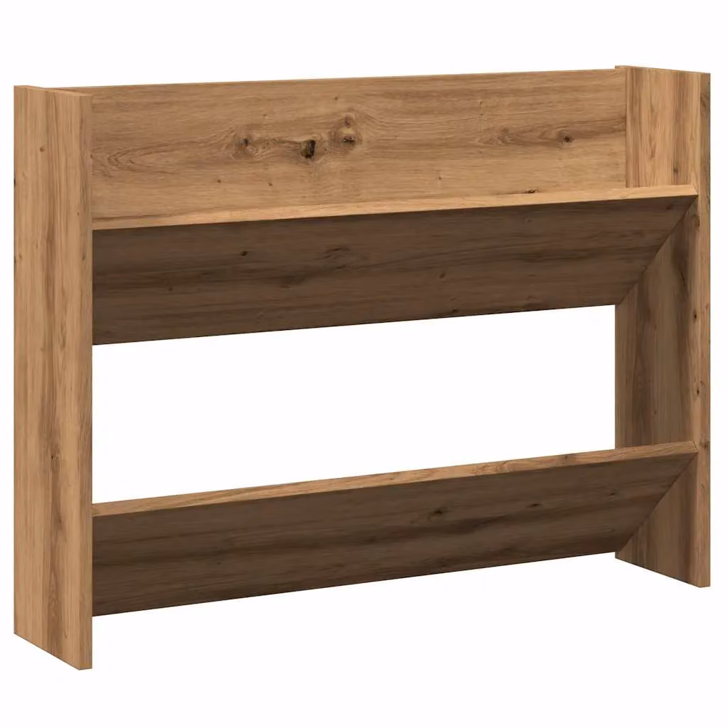 Berkfield Home Artisan Oak Wall Mounted Shoe Cabinet in Brown, W: 80 cm, H: 60 cm, D: 18 cm – 2