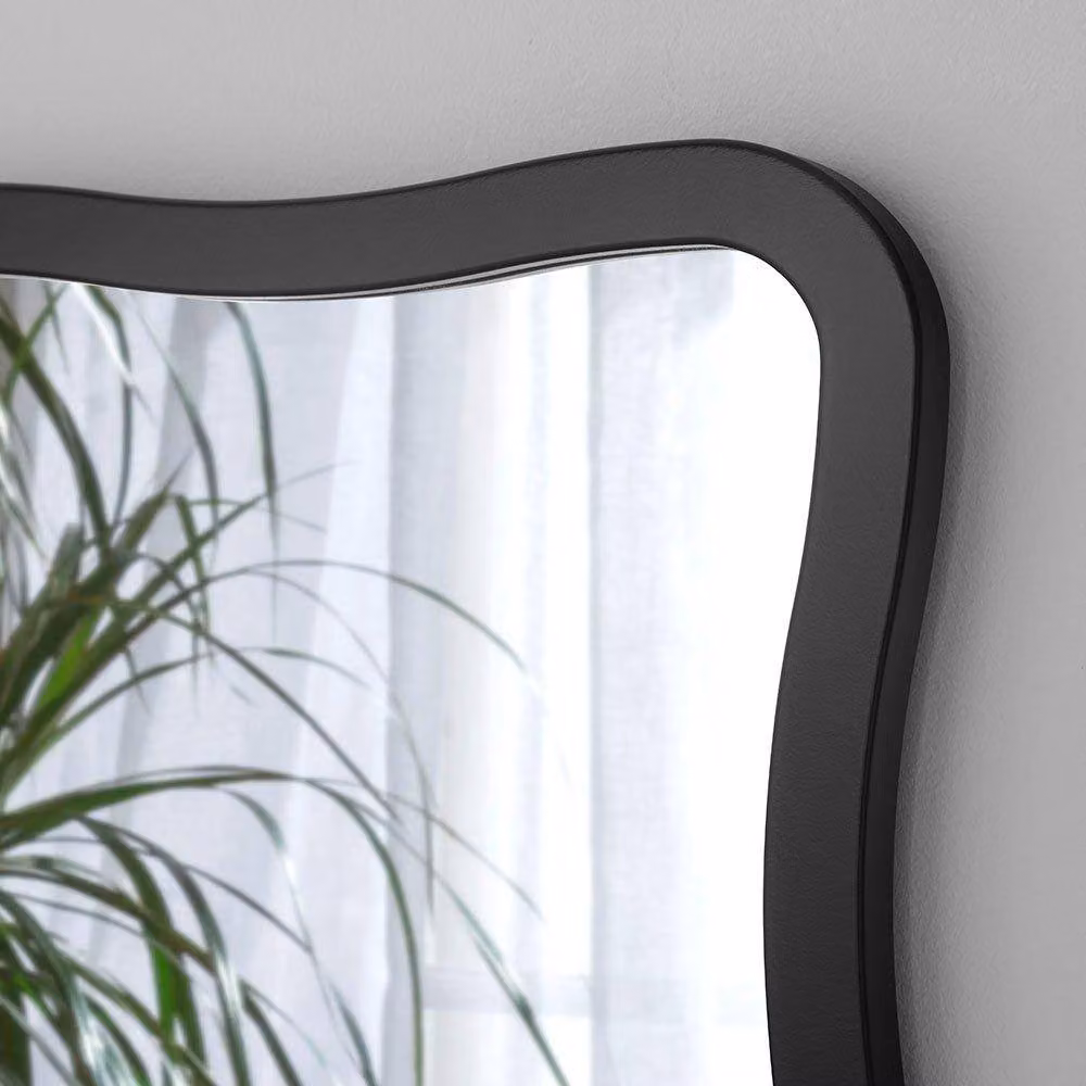 Yearn Mirrors Black Ripple Framed Rectangular Wall Mirror W: 120 cm, H: 80 cm – 2