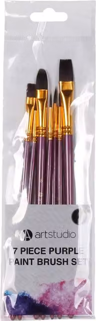 Art Studio 7 Piece Paint Brush Set in Purple