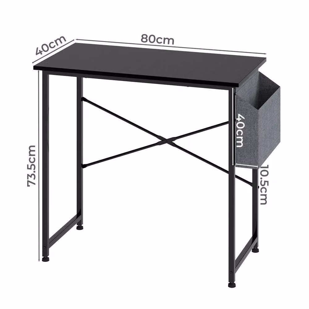 Kelvenix Black Gaming and Home Office PC Desk with Matt MDF Laminate Finish, W/D/H: 80 x 50 x 73.5 cm – 2