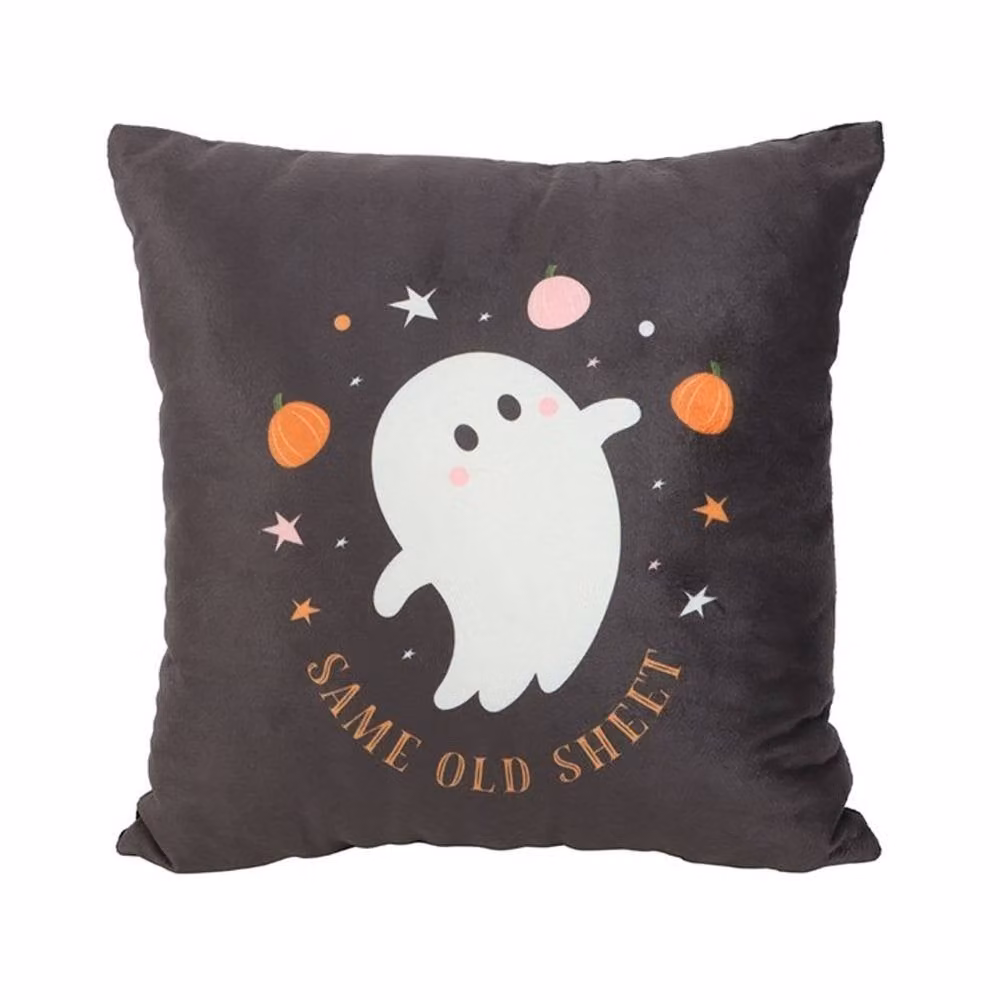 Uniqueful Square Same Old Sheet Ghost Cushion in Black – 3