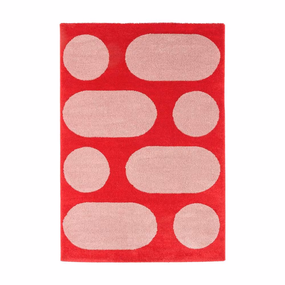 Sweekeek Modern Abstract Indoor Rug in Red, W: 160 cm, D: 230 cm – 2