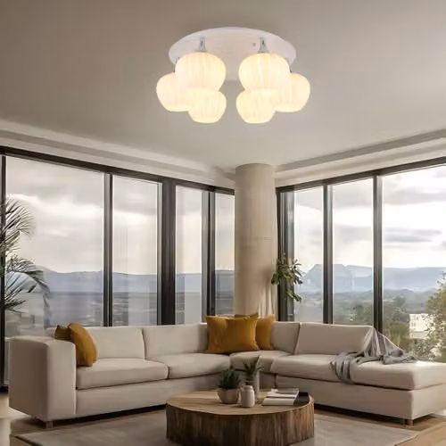 Globo Lighting Netlighting Maxy Globe Ceiling Light with White Glass Sphere and Chrome Metal Finish, 6 x E27 – 3