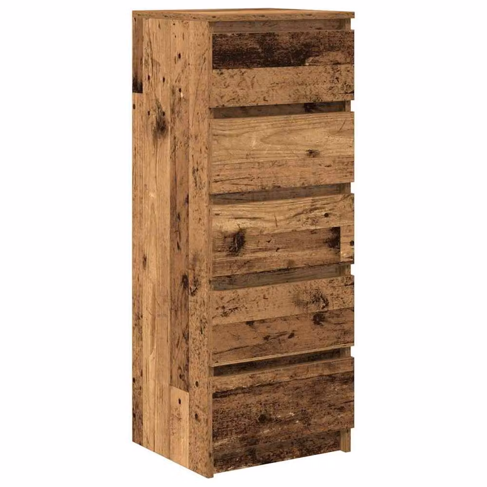 Berkfield Home Sideboard with Drawers in Old Wood Brown, W/D/H: 37.5 x 35 x 99 cm – 2