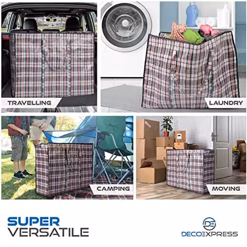 Deco Express Multicolour Reusable Laundry Bags, Pack of 10, 75L, W: 60 cm, D: 50 cm, H: 25 cm – 2