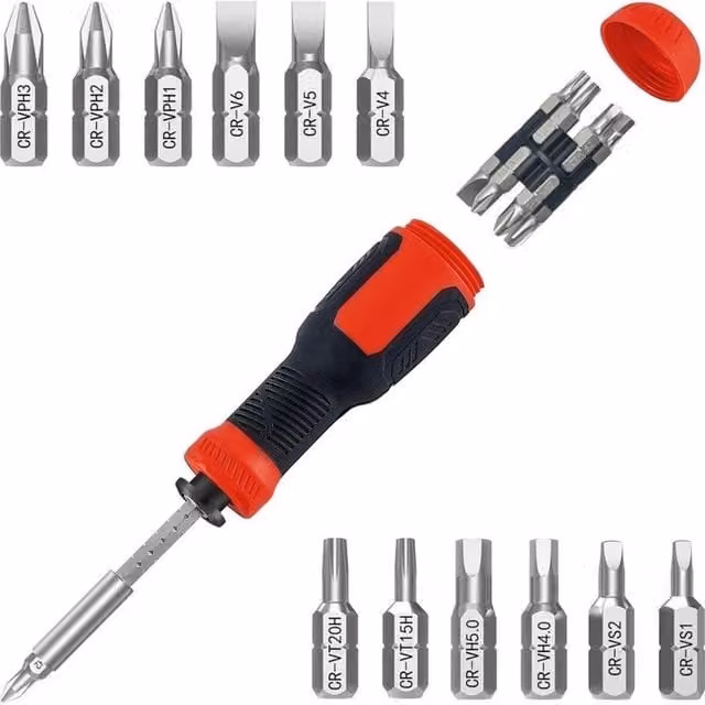 FLAVORA 13-in-1 Adjustable Manual Screwdriver Set, Multicolour – 1