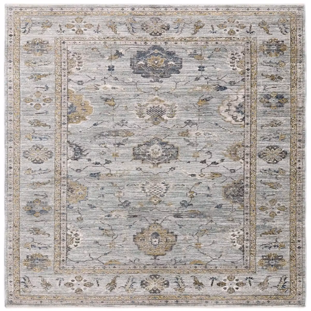 The Rug Shop UK Blue and Grey Floral Traditional Polyester Area Rug W: 200 cm, D: 300 cm – 2