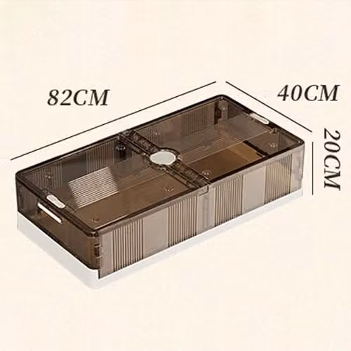 HYGRAD Large Under Bed Storage Box with Lids and Wheels, Brown, W/D/H: 82 x 40 x 20 cm – 2