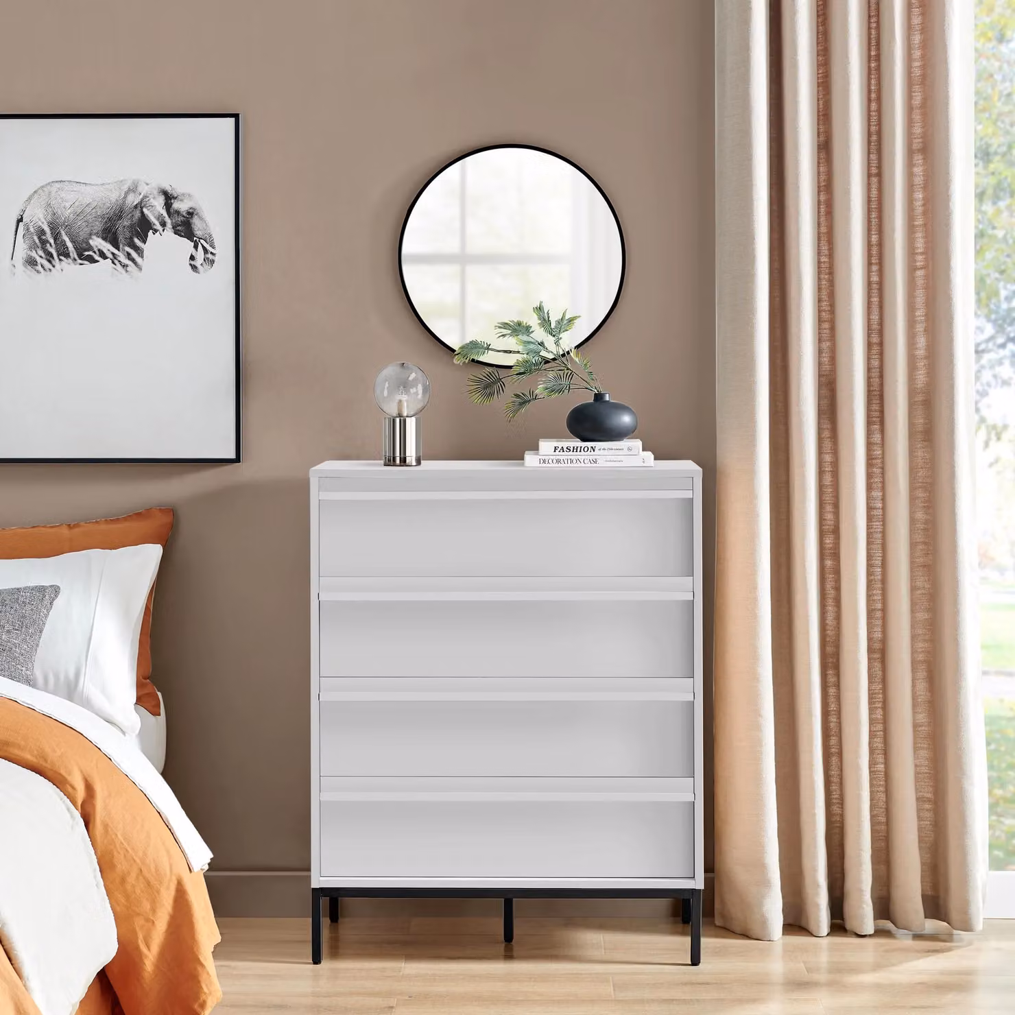 FurnitureboxUK Svit White Wooden Chest of 4 Drawers – 2