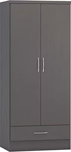 Seconique Nevada 2 Door 1 Drawer Wardrobe in Grey – 1