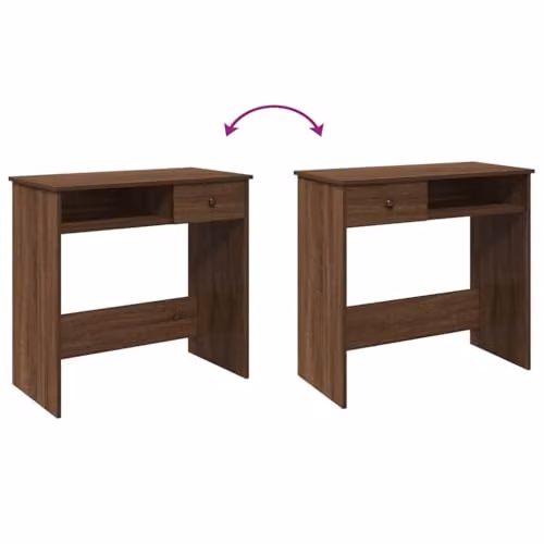vidaXL Modern Writing Desk in Brown Engineered Wood, W: 80 cm, D: 40 cm, H: 75 cm – 6