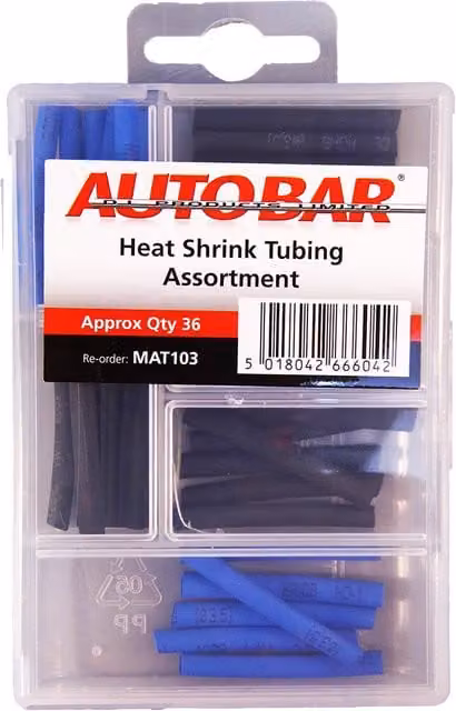 Auto Bar Mini Heat Shrink Tubing Assortment Pack in Multicolour and Black