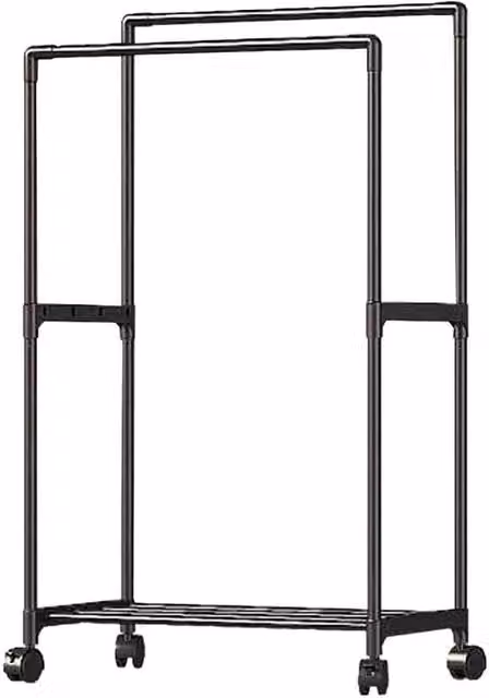 PAWNORA 3-Tier Hanging Display Rack and Clothes Rail in Black, W/D/H: 57.5 x 30 x 148 cm