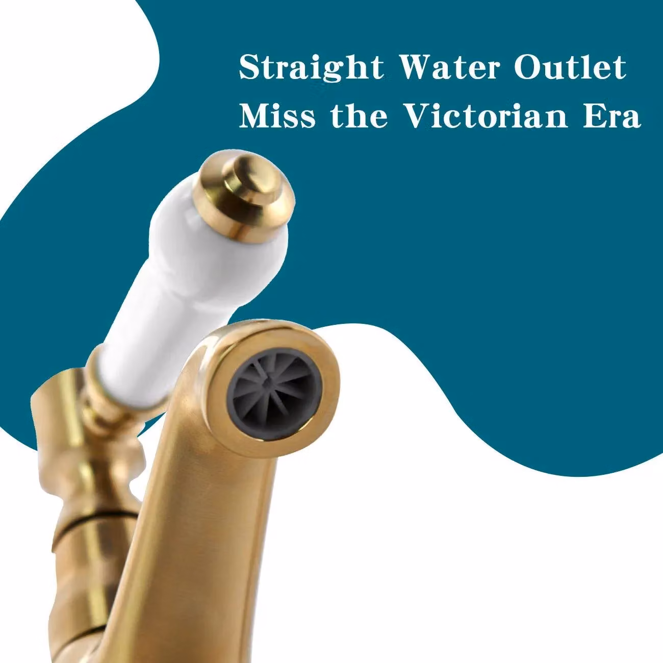 BATHWEST Brushed Brass Twin Lever Basin Mixer Taps, Gold – 5
