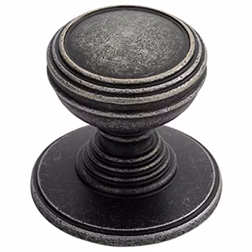 Loops Ringed Tiered Cupboard Door Knob in Pewter, 30mm Diameter