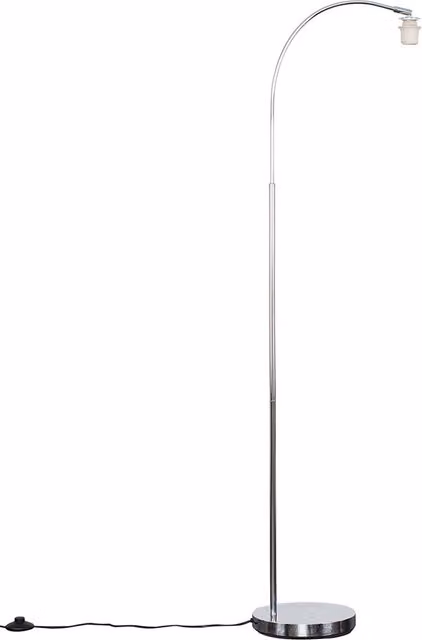 ValueLights Modern Designer Style Polished Chrome Curved Arc Floor Lamp Base in Silver