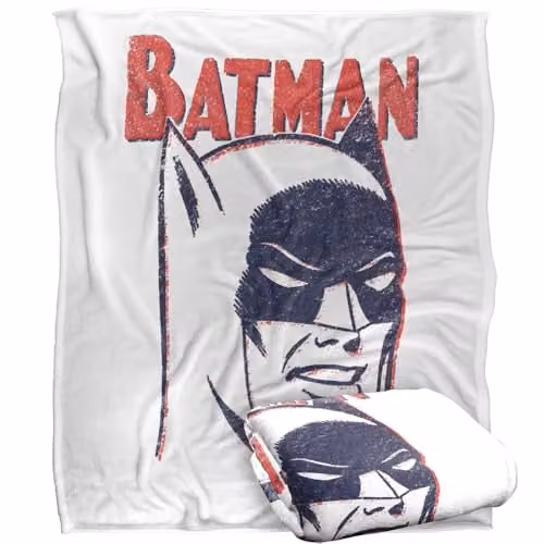 Warner Bros. Batman Crayon Man Silky Touch Super Soft Fleece Throw Blanket, Multicolour, W: 127 cm x L: 152.4 cm