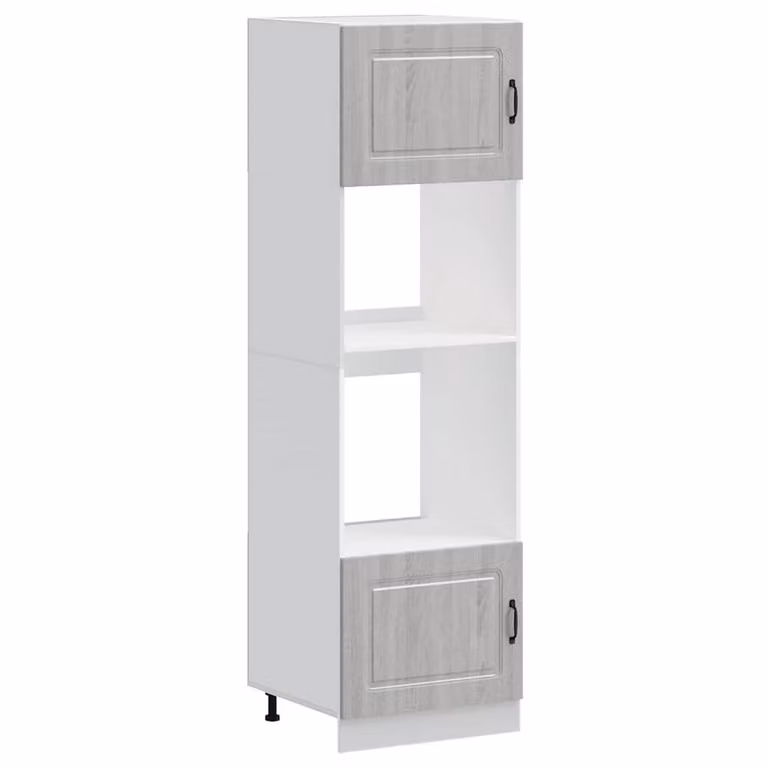 Berkfield Home Lucca Grey Sonoma Oven Cabinets, 2 Piece Set of Freestanding Kitchen Appliance Housing Units, H: 207 cm x W: 60 cm x D: 57 cm