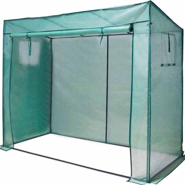 Actiasgear Large Walk In Pent Greenhouse in Green and Transparent with Steel Frame