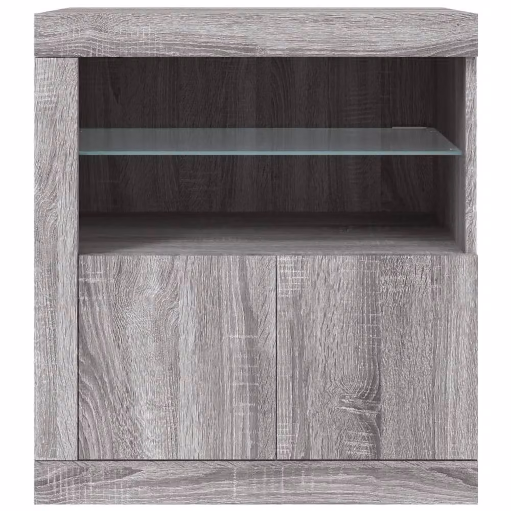 Berkfield Home Modern Sideboard with Integrated LED Lights in Grey Sonoma, W: 60.5 cm, D: 37 cm, H: 67 cm – 4