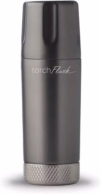 High Camp Flasks Torch Vacuum Insulated Stainless Steel Hip Flask, 6oz, Grey