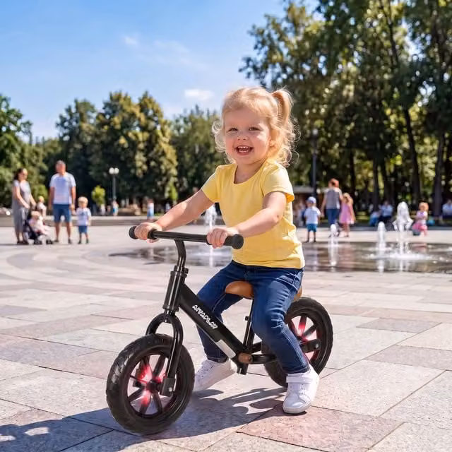 AIYAPLAY 11.2 inch Balance Bike for Toddlers Aged 2-5 Years with EVA Foam Tyres, Black