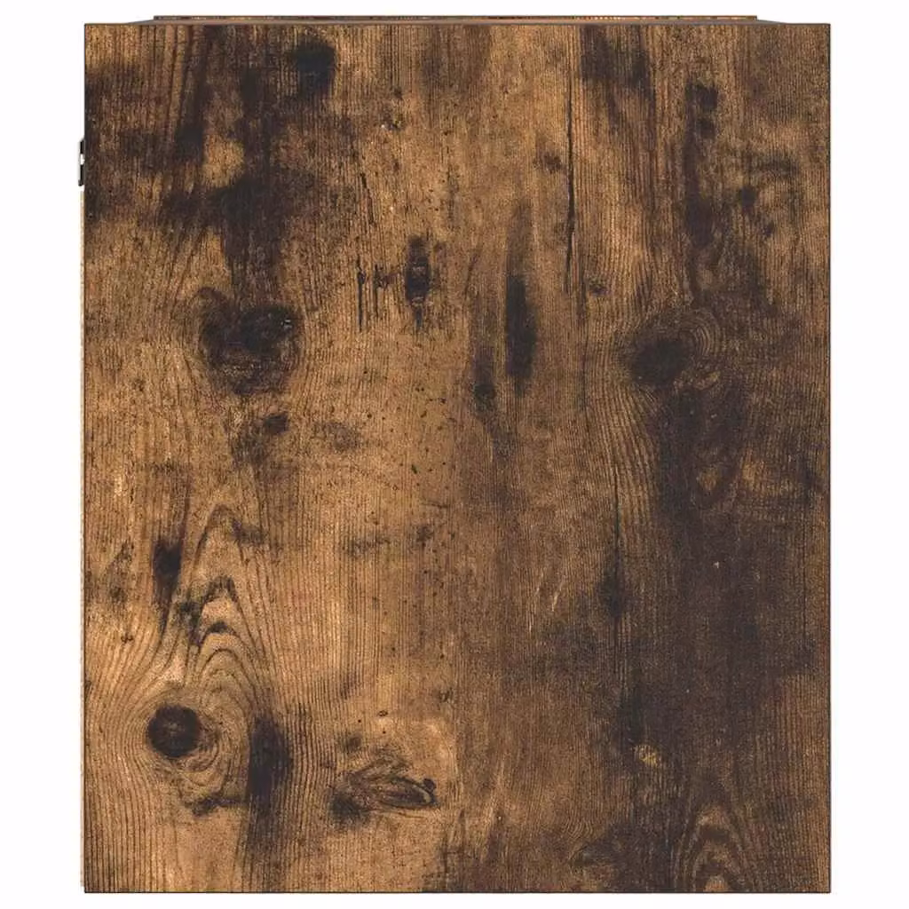 Berkfield Home Wall-mounted Bedside Cabinet in Smoked Oak Brown, W/D/H: 38 x 34 x 40 cm – 3