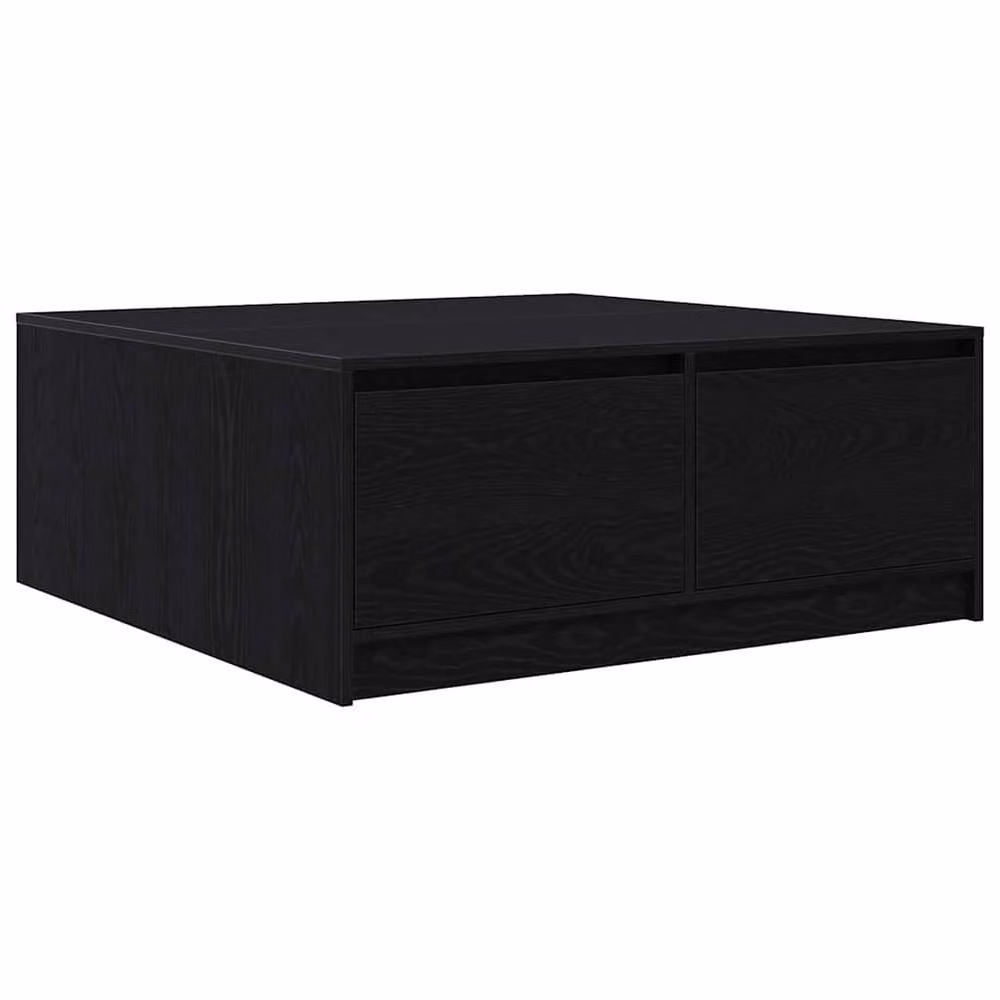 Berkfield Home Decorative Coffee Table with Drawers in Black Oak, W/D/H: 100 x 100 x 40 cm – 2