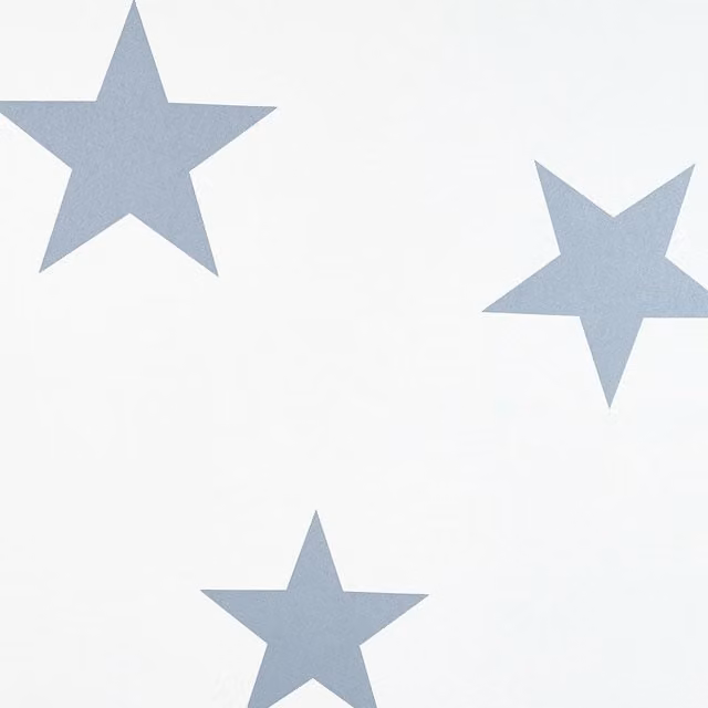 Hibou Design Stars Non-Woven Wallpaper in Blue and White