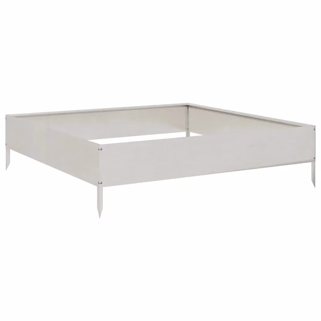 Berkfield Home Garden Stainless Steel Raised Bed in Silver, W/D/H: 100 x 100 x 26 cm – 2