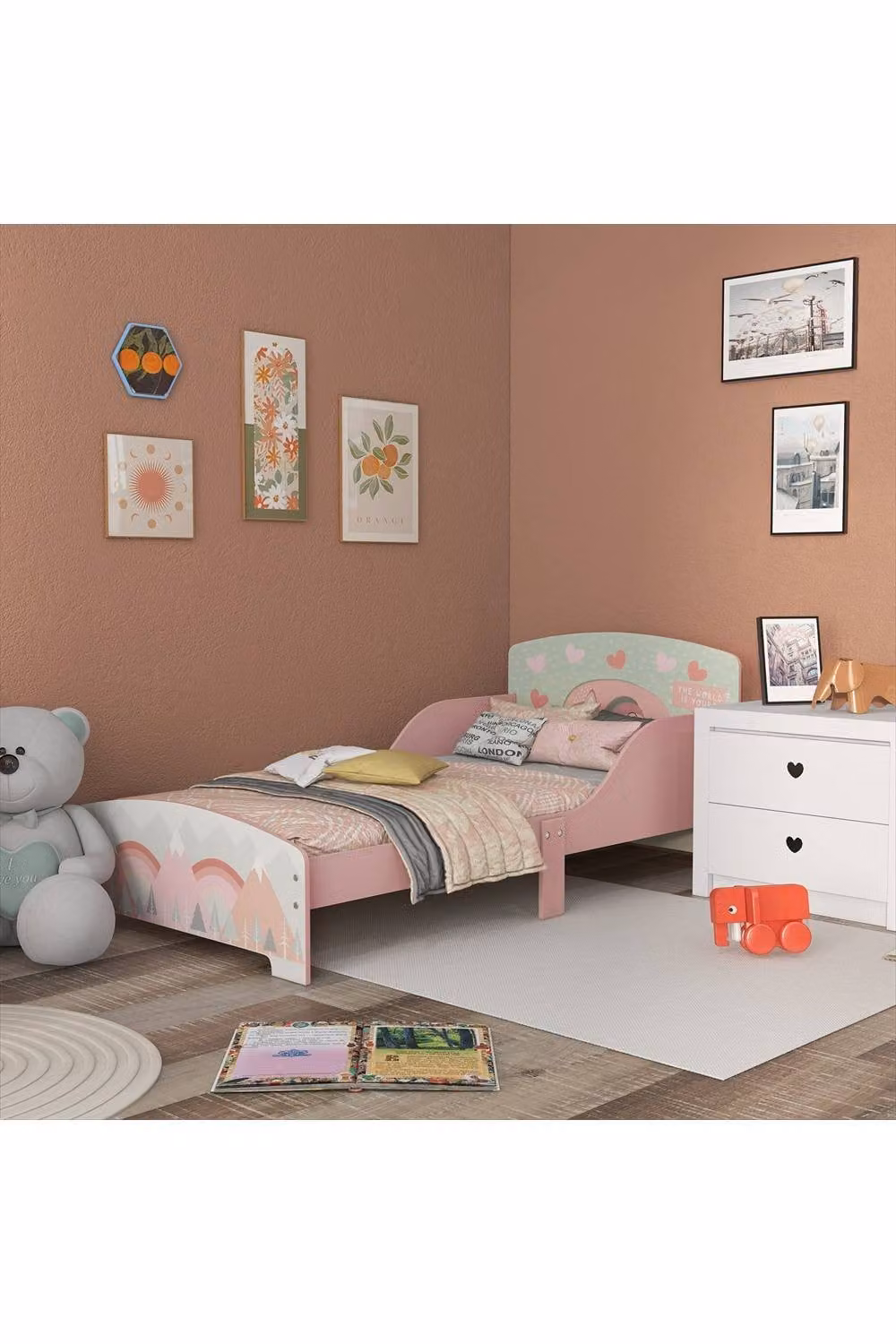 ERGOVEXA Toddler Bed Frame in Pink, W/D/H: 140 x 70 x 60 cm – 2