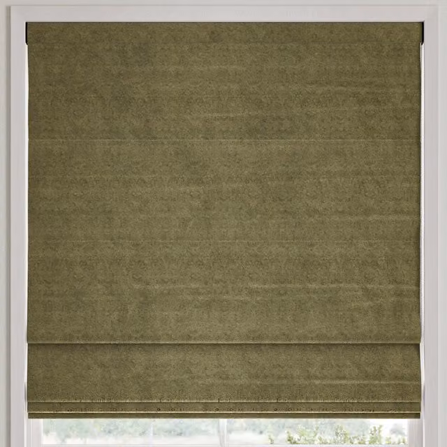 William Morris At Home Lodden Floral Embroidery Made to Measure Blackout Roman Blind in Sage Green