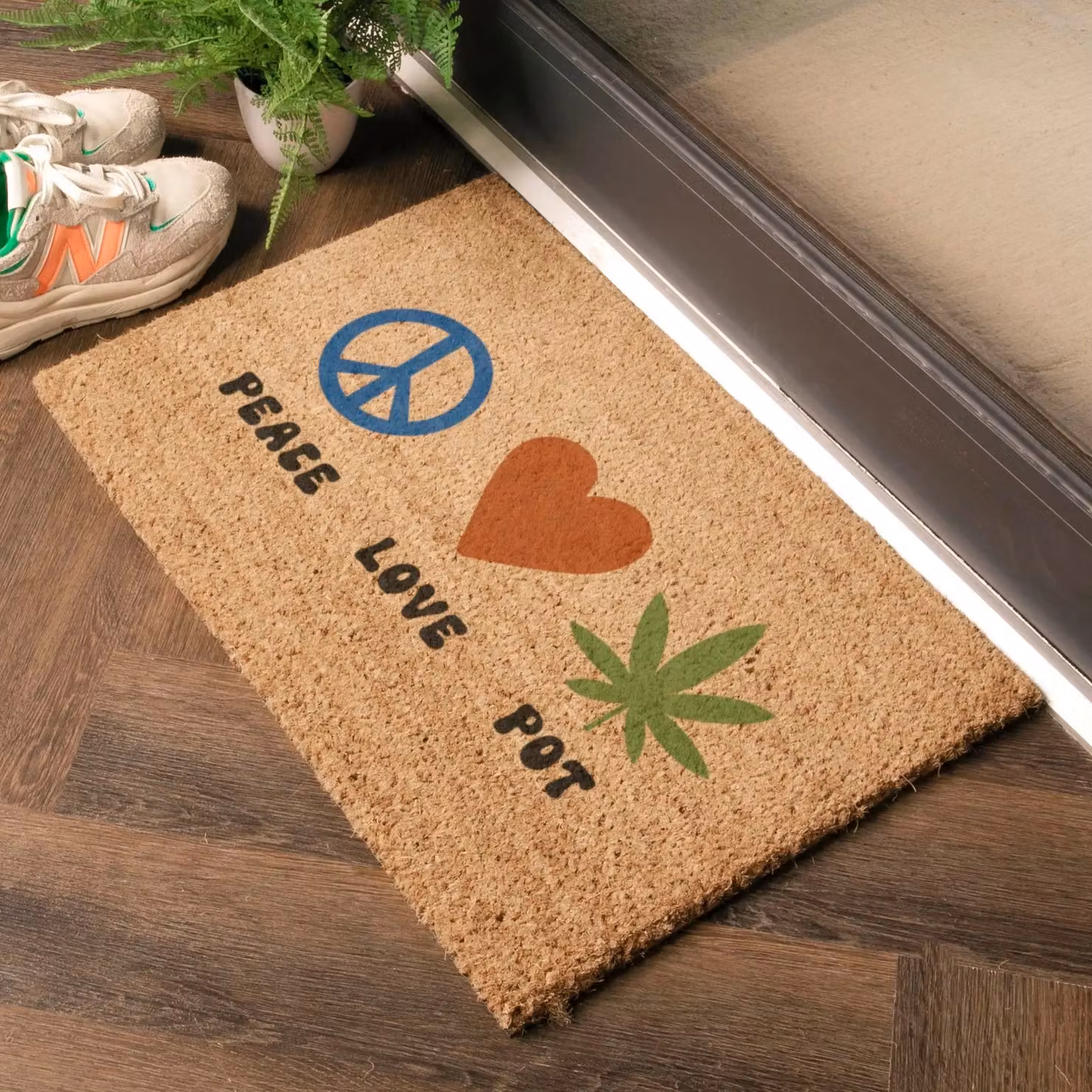 Artsy Mats Peace Love Pot Doormat in Brown, W/D: 60 x 40 cm – 2