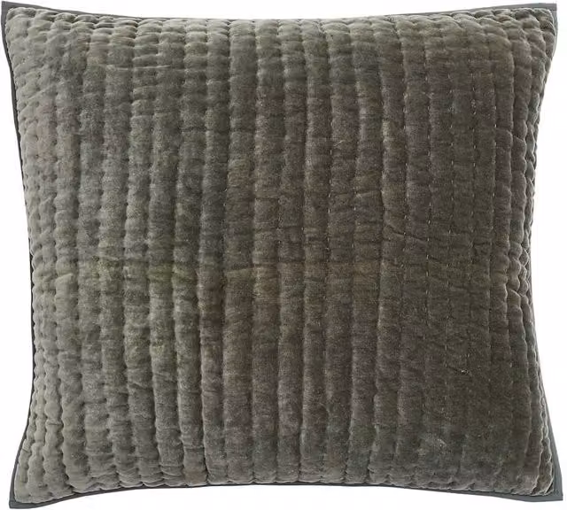 Bedeck of Belfast Reversible Striped Cotton Square Pillowcase, 1000 Thread Count, Green