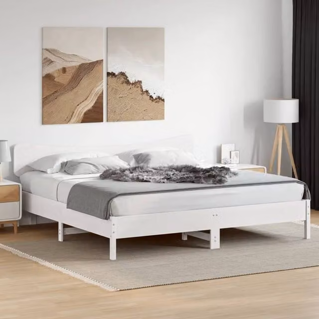 Berkfield Home White Solid Wood Pine Headboard, Width: 200 cm – 1