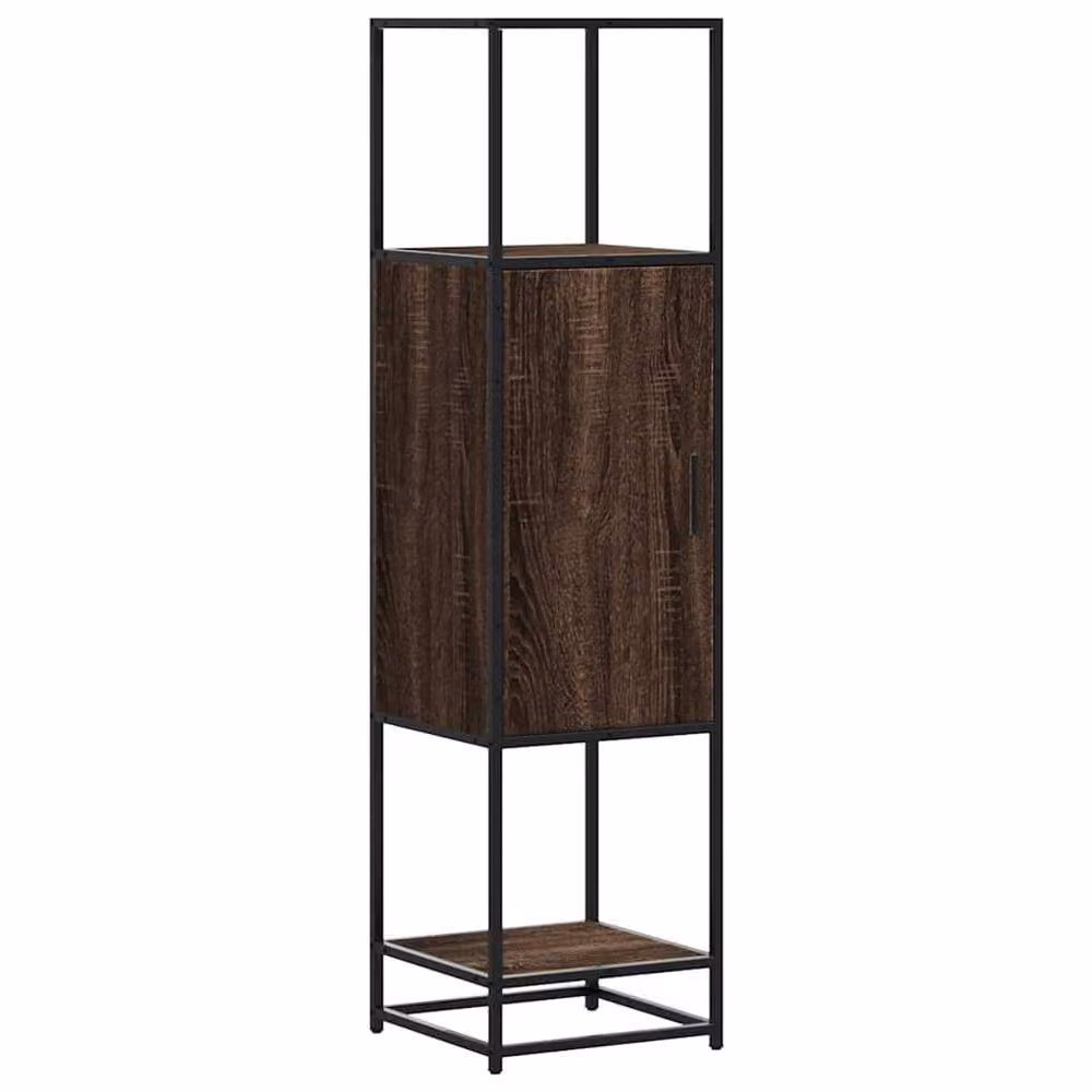 Berkfield Home Brown Oak Highboard in Engineered Wood and Metal, W/D/H: 35.5 x 35.5 x 139 cm – 2