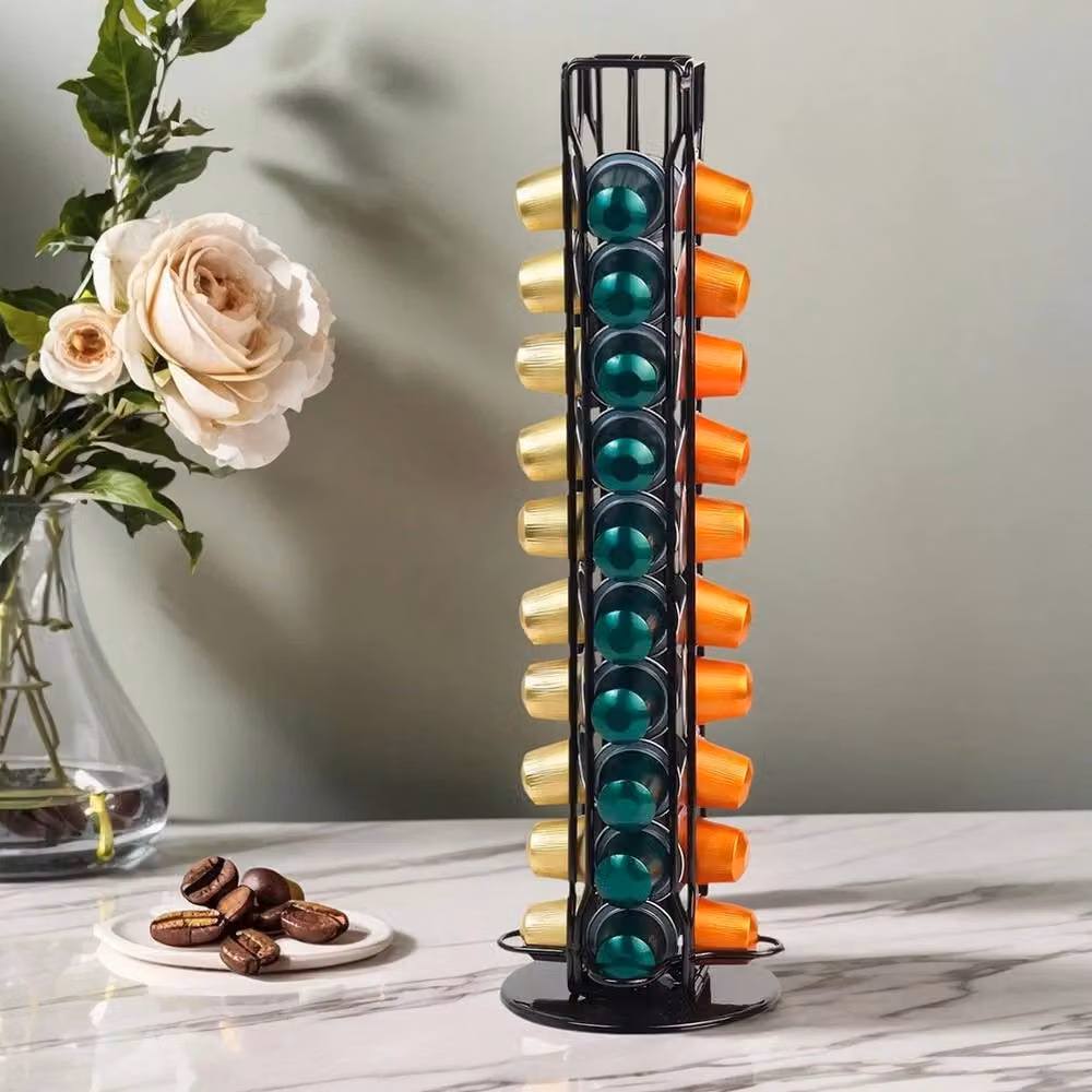 Havendro Rotating Metal Coffee Capsule Display Holder, Black, Holds 40 Capsules – 4
