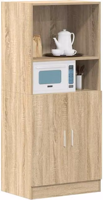 Berkfield Home Sonoma Oak Kitchen Cabinet in Beige, W/D/H: 57 x 41.5 x 131.5 cm – 1