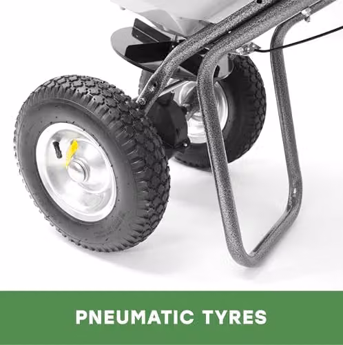 The Handy Manual Broadcast Spreader for Fertiliser, Grass Seed or Refined Ice Salts with 36kg Hopper and Adjustable Feed Control – 3