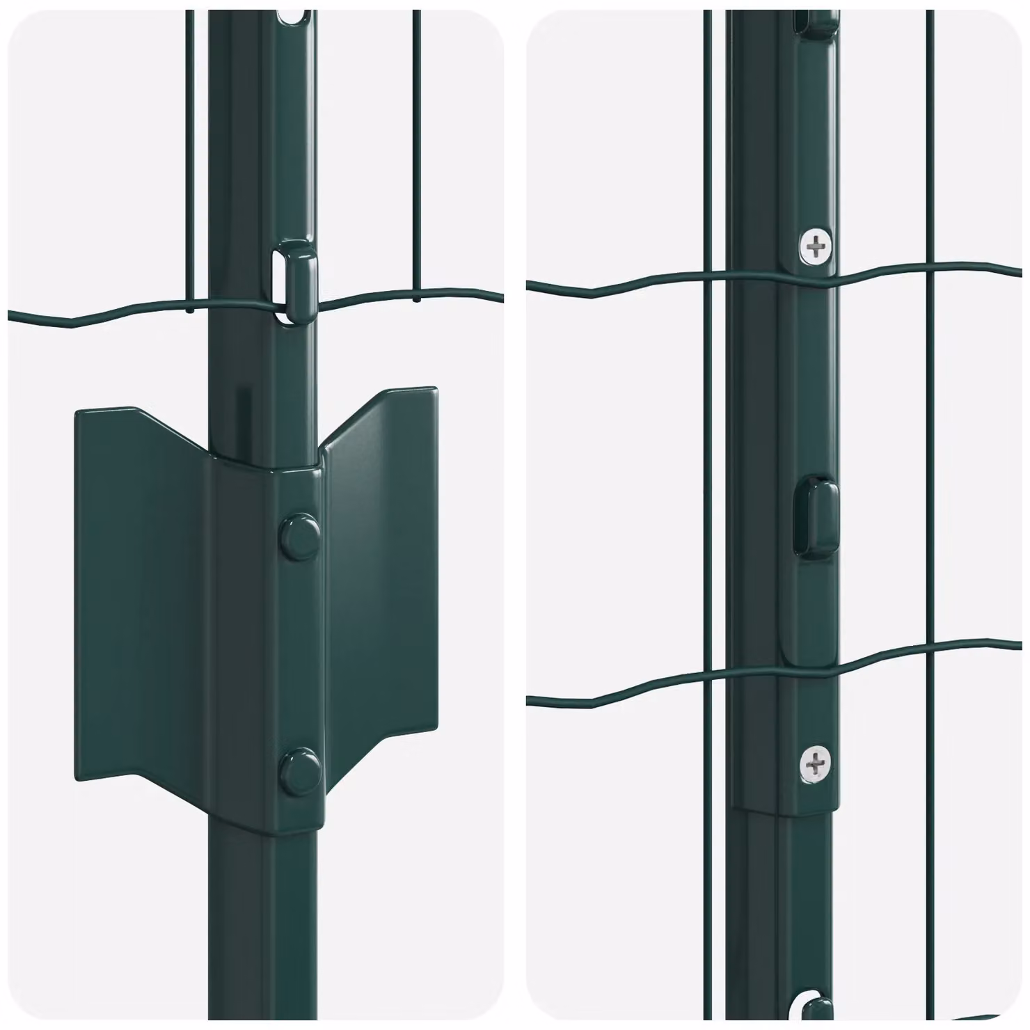Berkfield Home Euro Fence Green Steel with 11 U-Posts, 1 x 25 m – 4