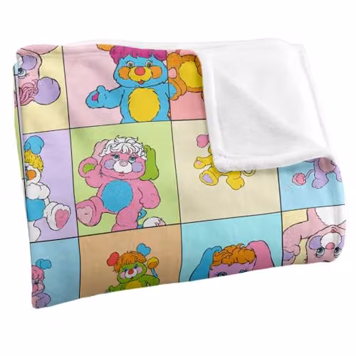 Hasbro Popples Squares Silky Touch Super Soft Fleece Throw Blanket, Multicolour, W: 91 cm, D: 147 cm – 2